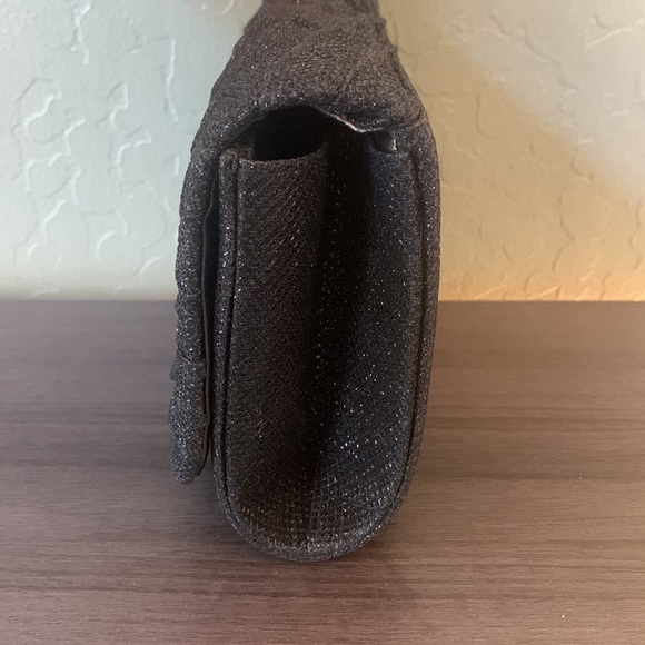 Gunne Sax Jessica‎ McClintock Black Shinmer Evening Formal Cocktail Clutch Purse - Picture 5 of 10